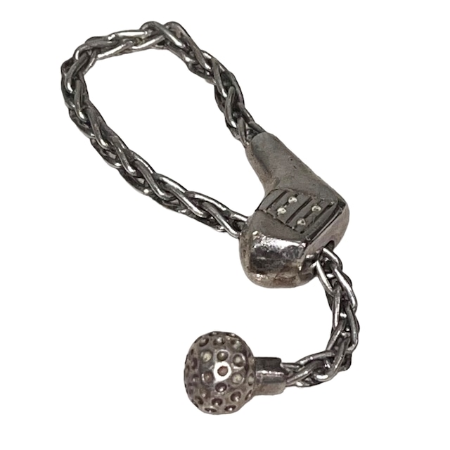 vintage golf motif key chain