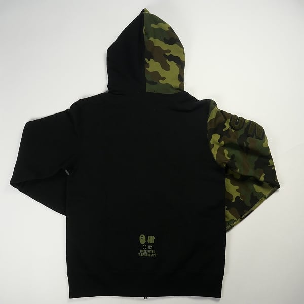 BAPE UNDEFEATED PULLOVER HOODIE　黒　XL
