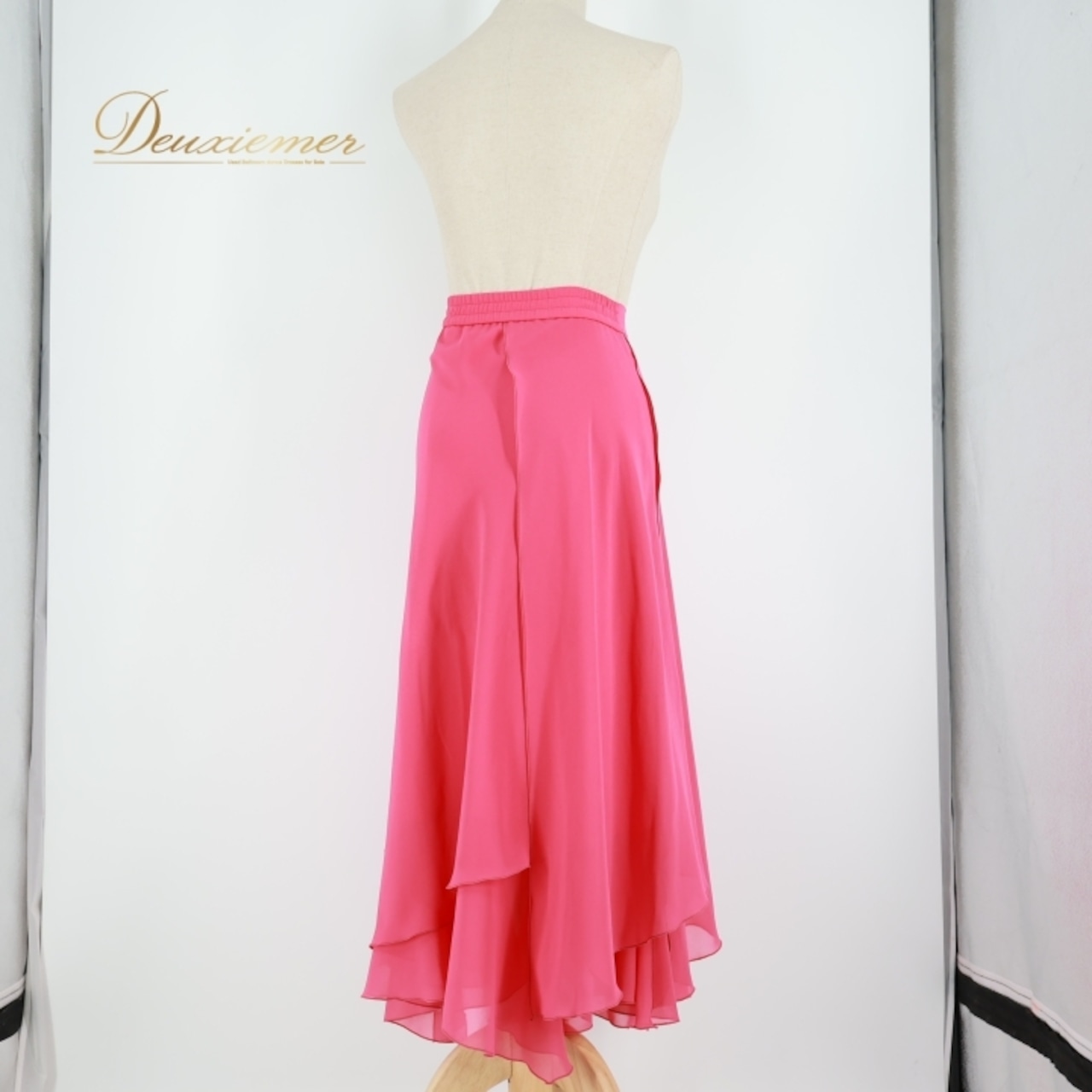 社交ダンス 衣装 スカート ピンク系 チャコット Chacott 無地 シンプル 日本製 レッスン 練習 鮮やか 明るい 上品 かわいい 華やか ダンス衣装 透け感