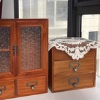 小物収納棚 小物収納箱 木製 窓付き 蓋付き 大容量 マルチ収納ケース 化粧品収納 ジュエリー収納 北欧