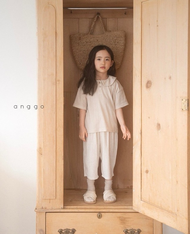 即納⌇﻿anggo / Wafer Collar T-Shirt