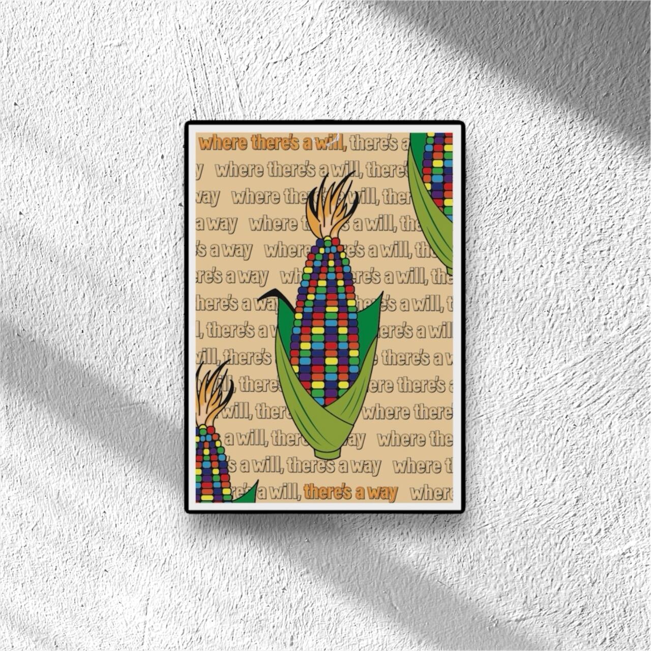 DHD(M)013【フレーム付きインテリアポスターA2　とうもろこしⅡ】