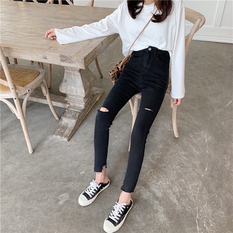ハイウェストジーンズ レディースサマースリムパンツ 夏物 YY-ファッション89023669221