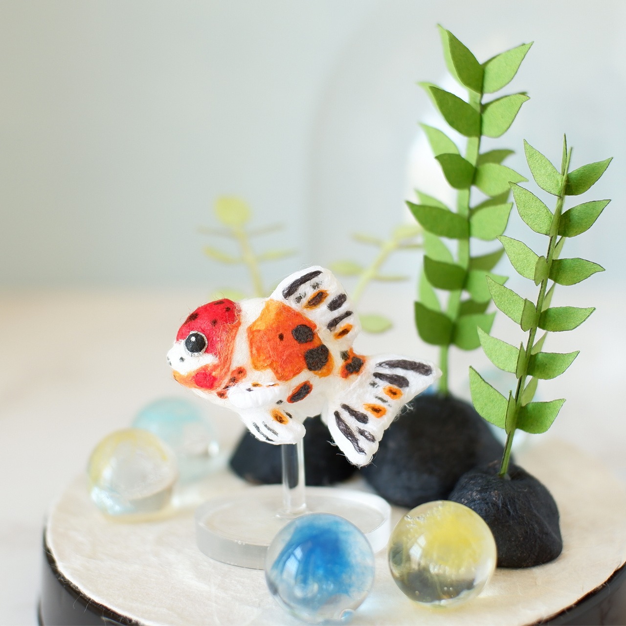 ◌金魚の涼飾り◌ アズマニシキ(東錦)　和紙アクアリウム／和紙インテリア