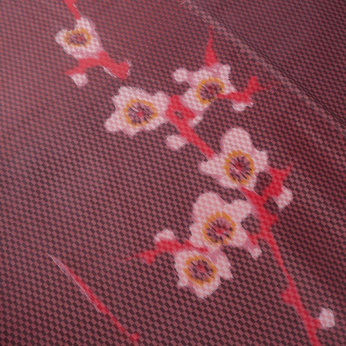 正絹　梅の花柄　銘仙着物 | Vintage hachioji meisen kimono with plum blossom motif