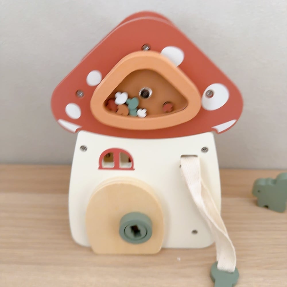 きのこハウス 木製おもちゃ アクティビティトイ 仕掛けおもちゃ 知育