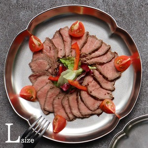 有田焼　黒釉内銀彩木甲型7.5寸皿　Ｌサイズ　33-104