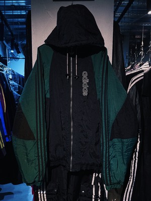 【D4C】90's vintage "adidas" trefoil logo embroidery design three stripe foodie jacket