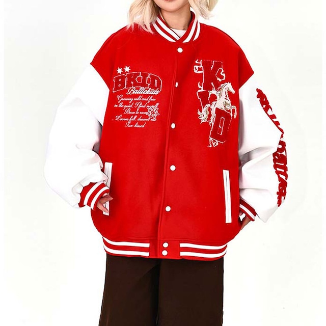 ワッペンミックスストリートスタジアムジャケット
2col R01628