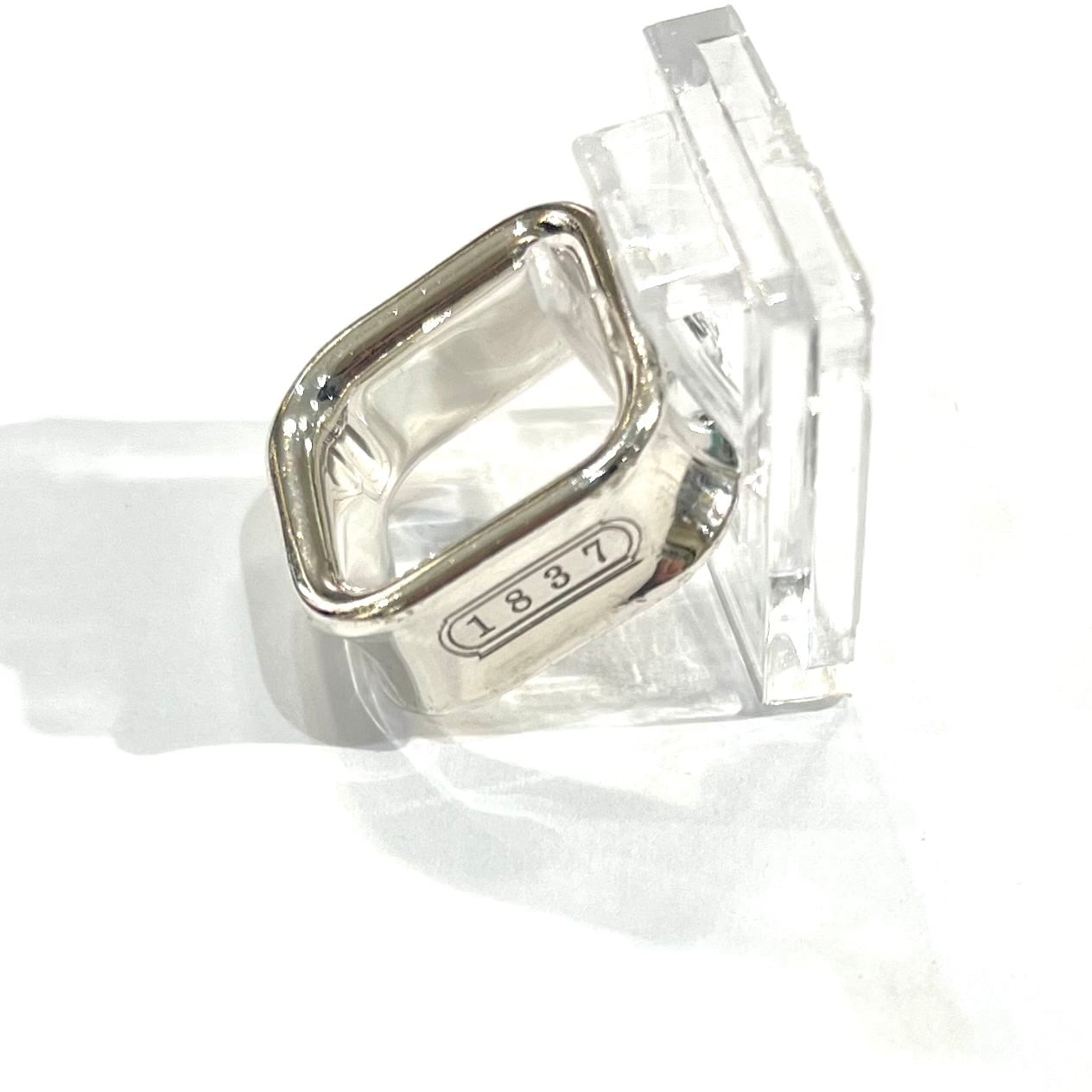 TIFFANY　美品　1837　ナロー　スクエアリング　希少　ヴィンテージ　5号 TIFFANY&CO.】【5.5-6号】2603 T&CO 1837 スクエアリング／シルバー925