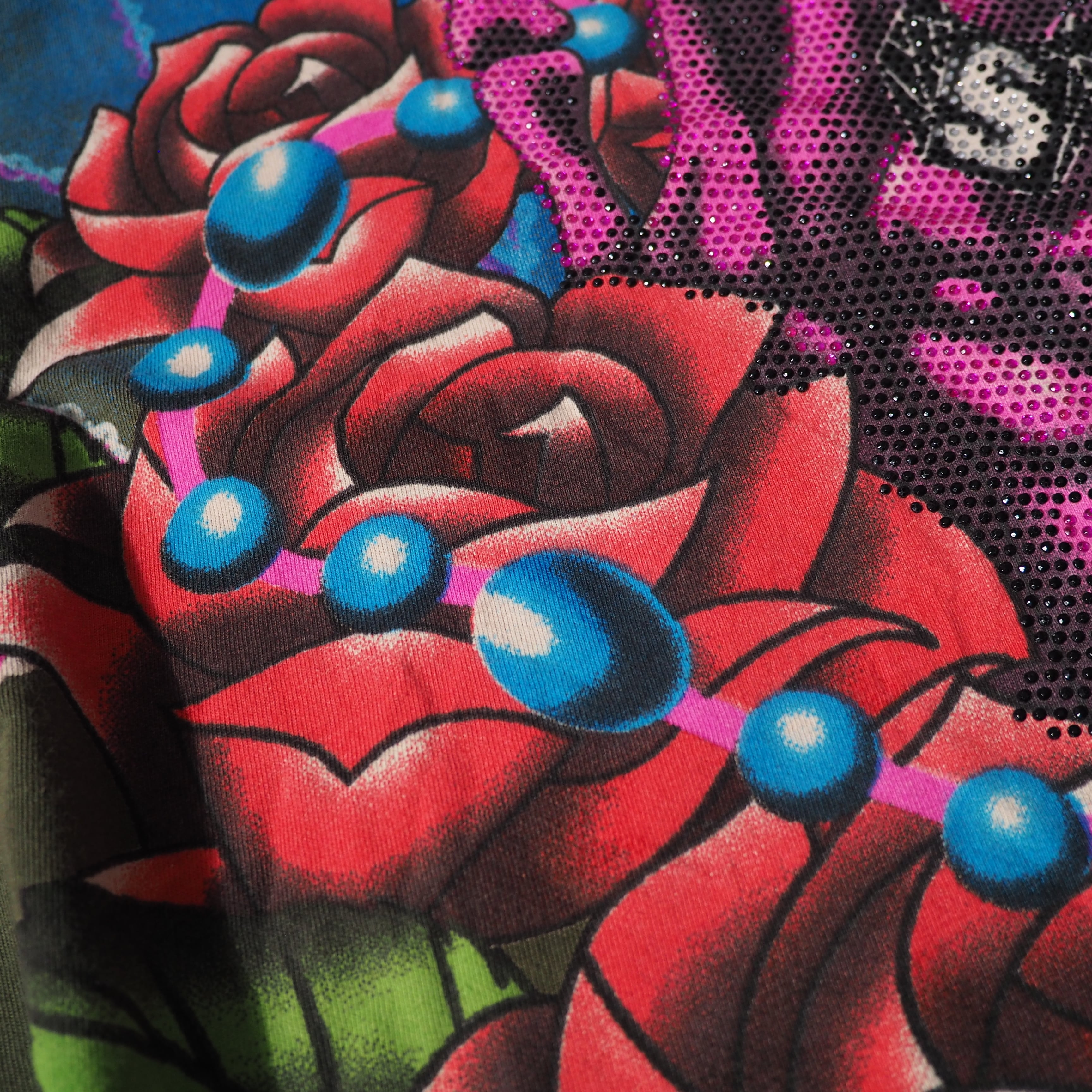 ” Christian Audigier ” rhine stone prayer printed Tee