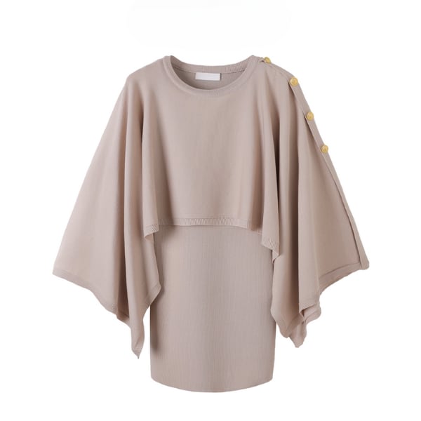 ケープスリーブロングニット A3344