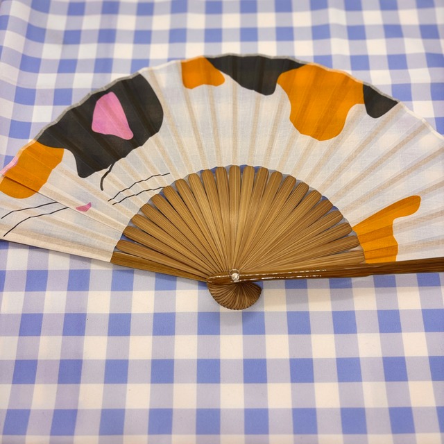 【Ripple】レディースプリント扇子 21cm 猫背