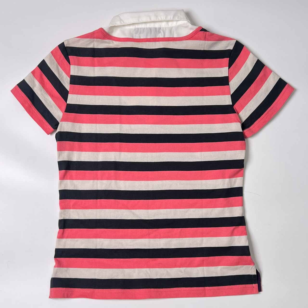 23区SPORT ニジュウサンクスポーツ 重ね着風 ボーダー 半袖シャツ ブラウス M/ピンク系 レディース ゴルフ