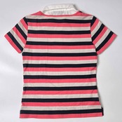 23区SPORT ニジュウサンクスポーツ 重ね着風 ボーダー 半袖シャツ ブラウス M/ピンク系 レディース ゴルフ