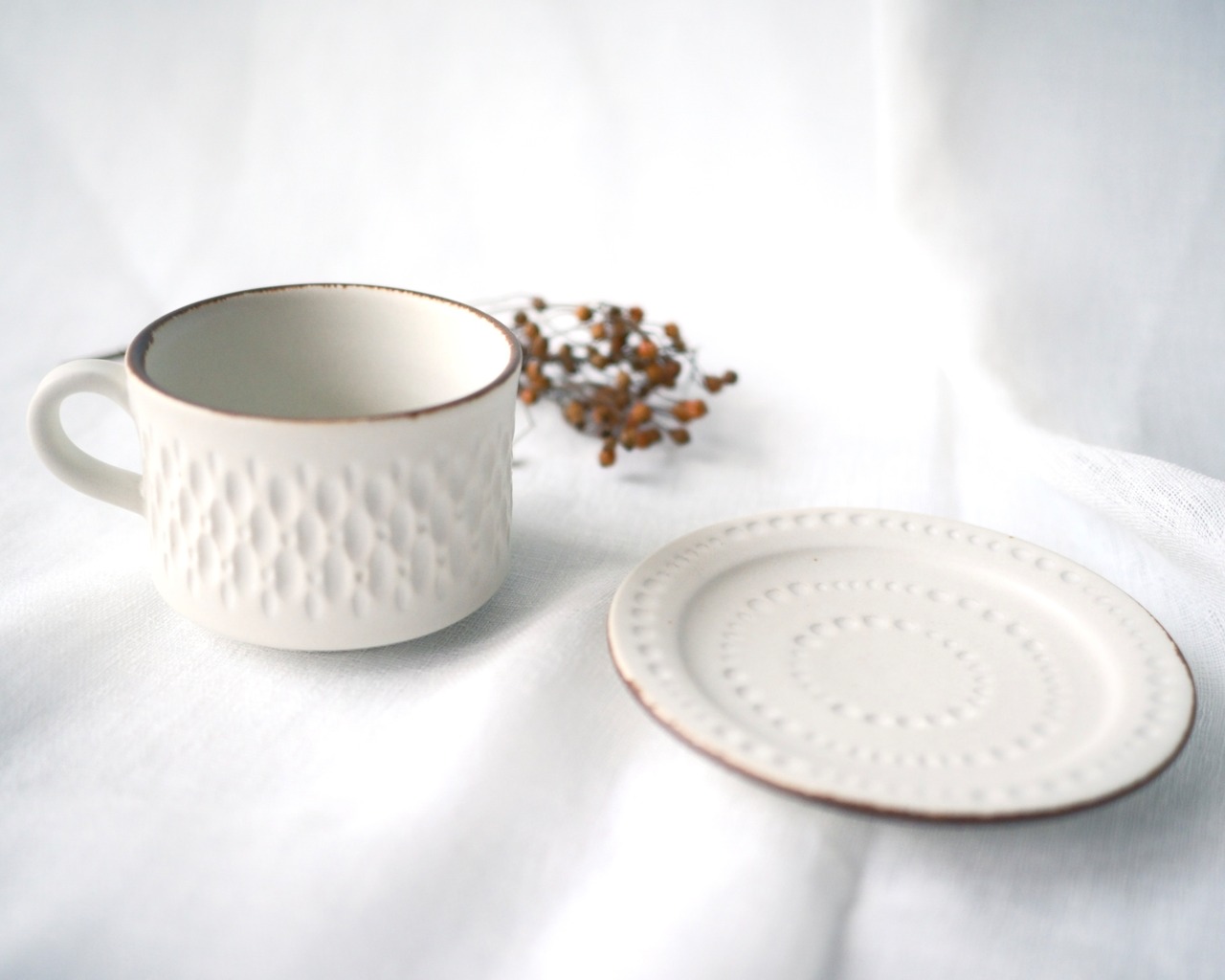 カップ&ソーサー(寸胴カップ) ホワイト② / シイナナナエ(tone.) 画像4