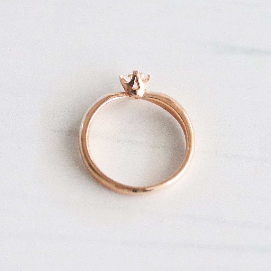 婚約指輪】4本爪_シンプルプラムプ_K18PG | Somm Jewelry【ソム