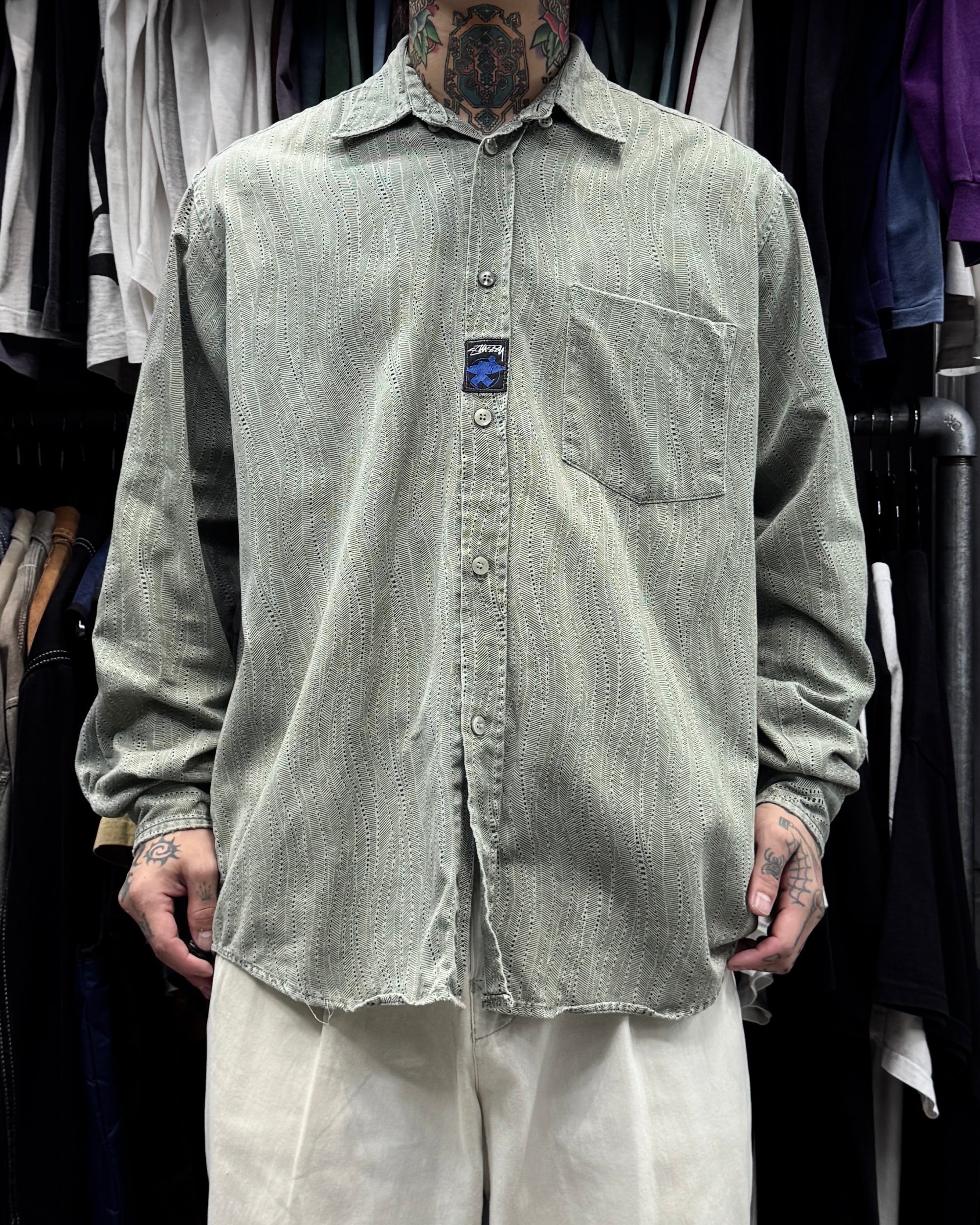 USA製80's黒タグ【old stussy】ループカラー開襟シャツヴィンテージ Special‼︎】80's~90's old stussy Open Collar Cotton Shirts “黒タグ