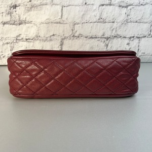 CHANEL シャネル ココマーク キャビアスキン ショルダーバッグ レッド A-10721