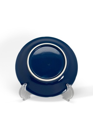 ヴィンテージ雑貨 ダークブルー セラミックプレート 2枚セット（大・小）