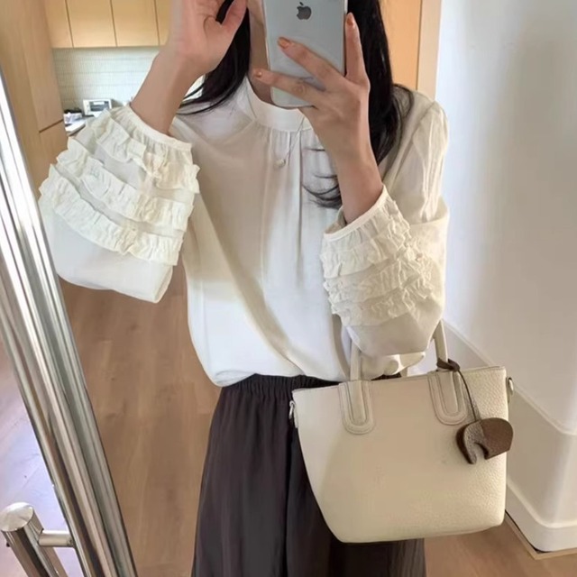 Tiered frill cuff blouse A1654