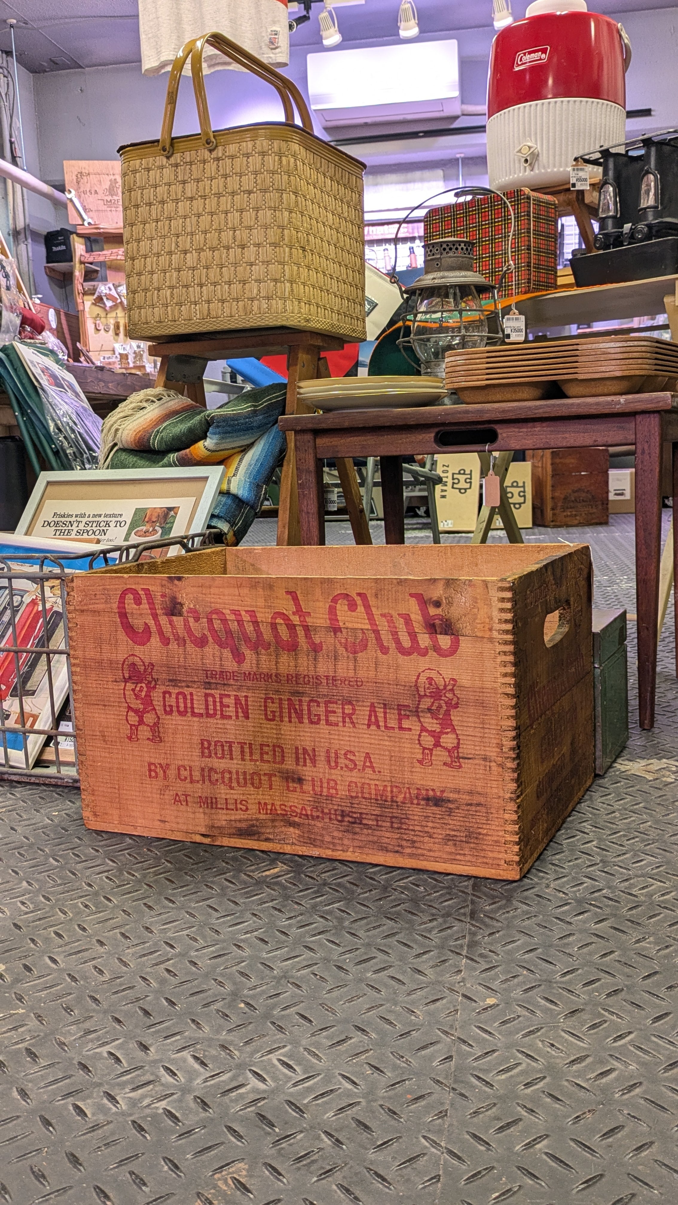 30's Vintage Cliquot Club Crate WoodBox ビンテージ ウッドボックス