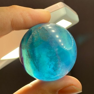 s155.ブルー系グラデーションフローライトスフィア