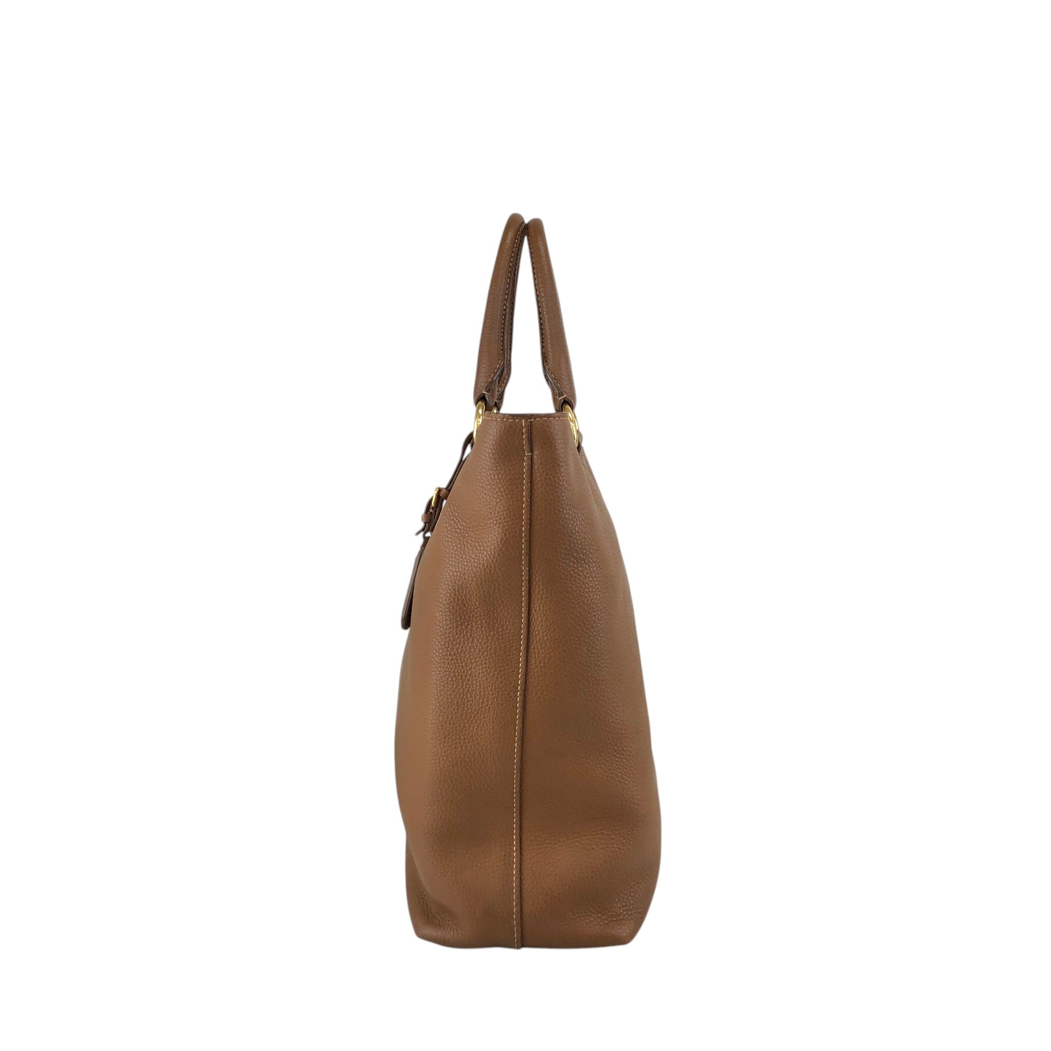 PRADA プラダ トートバッグ ブラウン ロゴ レザー 2way vintage