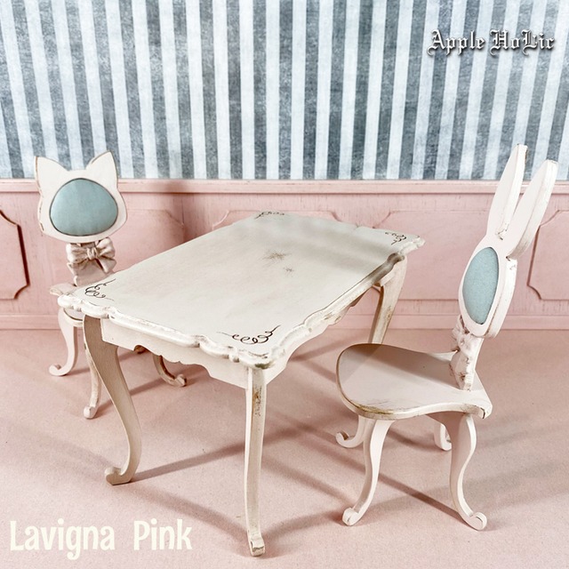 テーブル＆チェア M　Lavigna Pink Dining set M・ ラヴィーニャ ピンク ダイニングセット (ミディブライス ruruko ハルモニアブルーム サイズ )