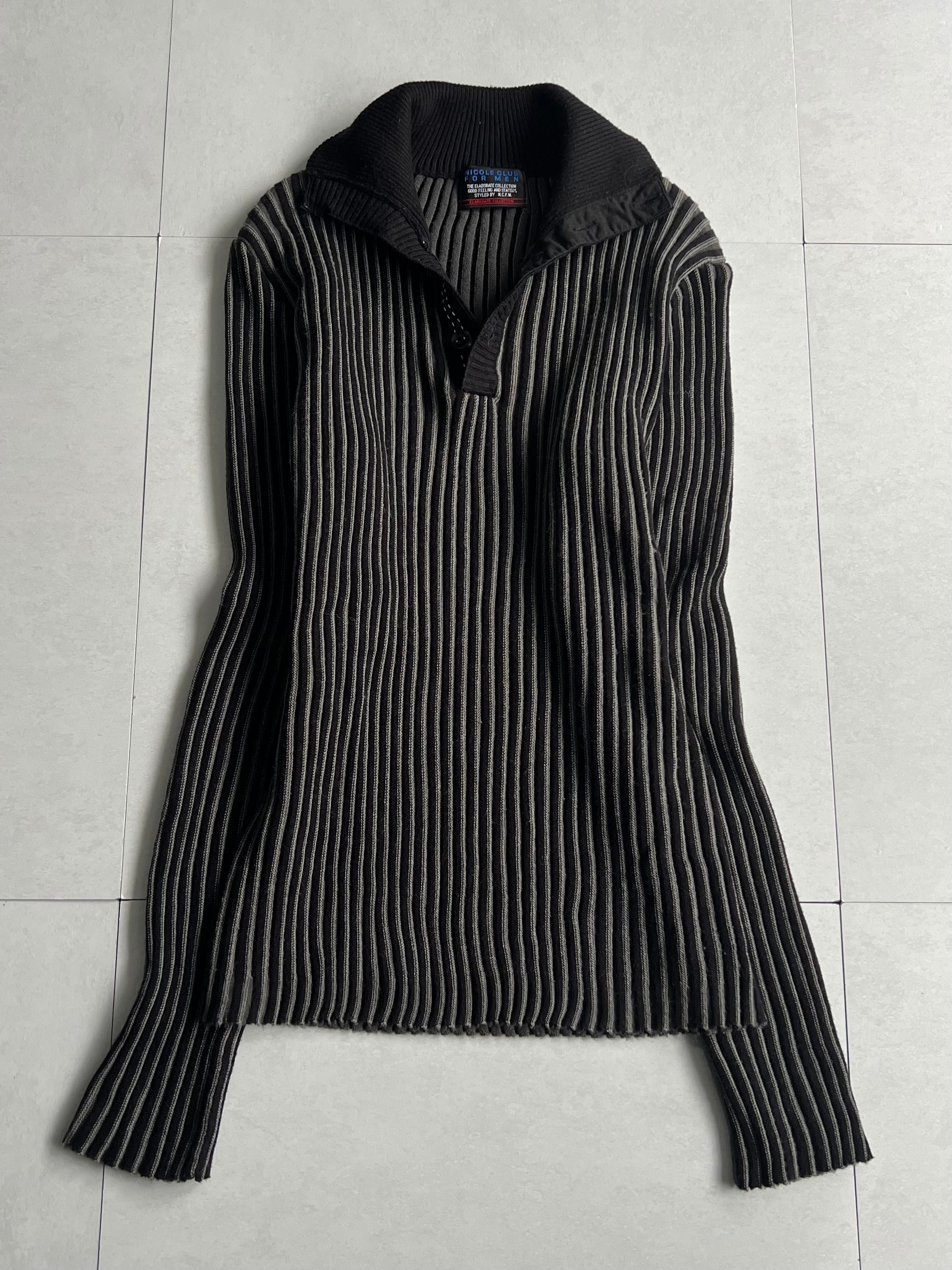 "NICOLE CLUB FOR MEN" Stripe Knit Polo