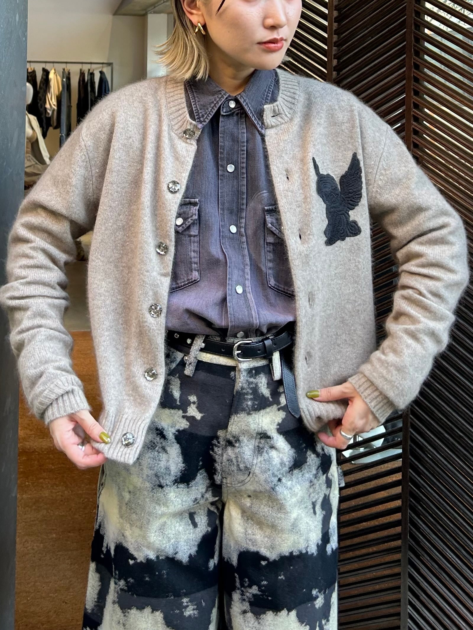 24AW】MASU エムエーエスユー / ANGEL EMBROIDERED CARDIGAN | TRENT 