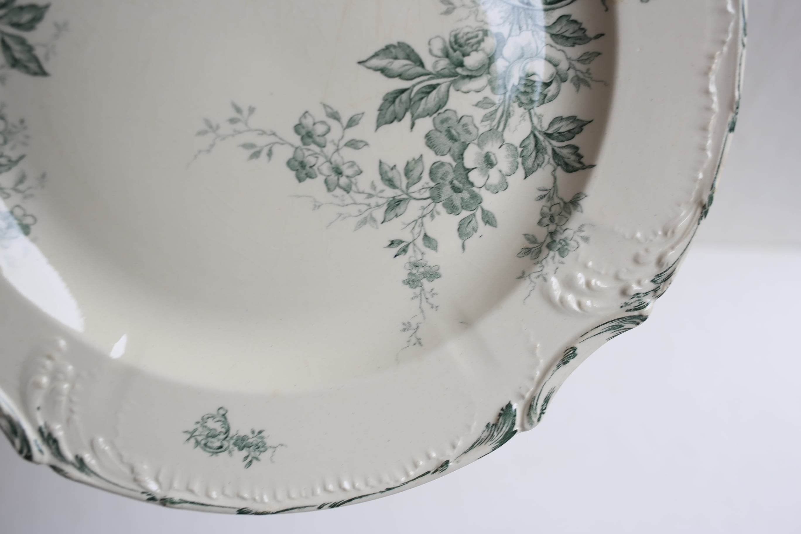 フランス アンティーク GIEN ジアン 大皿 約30.7cm N-05322