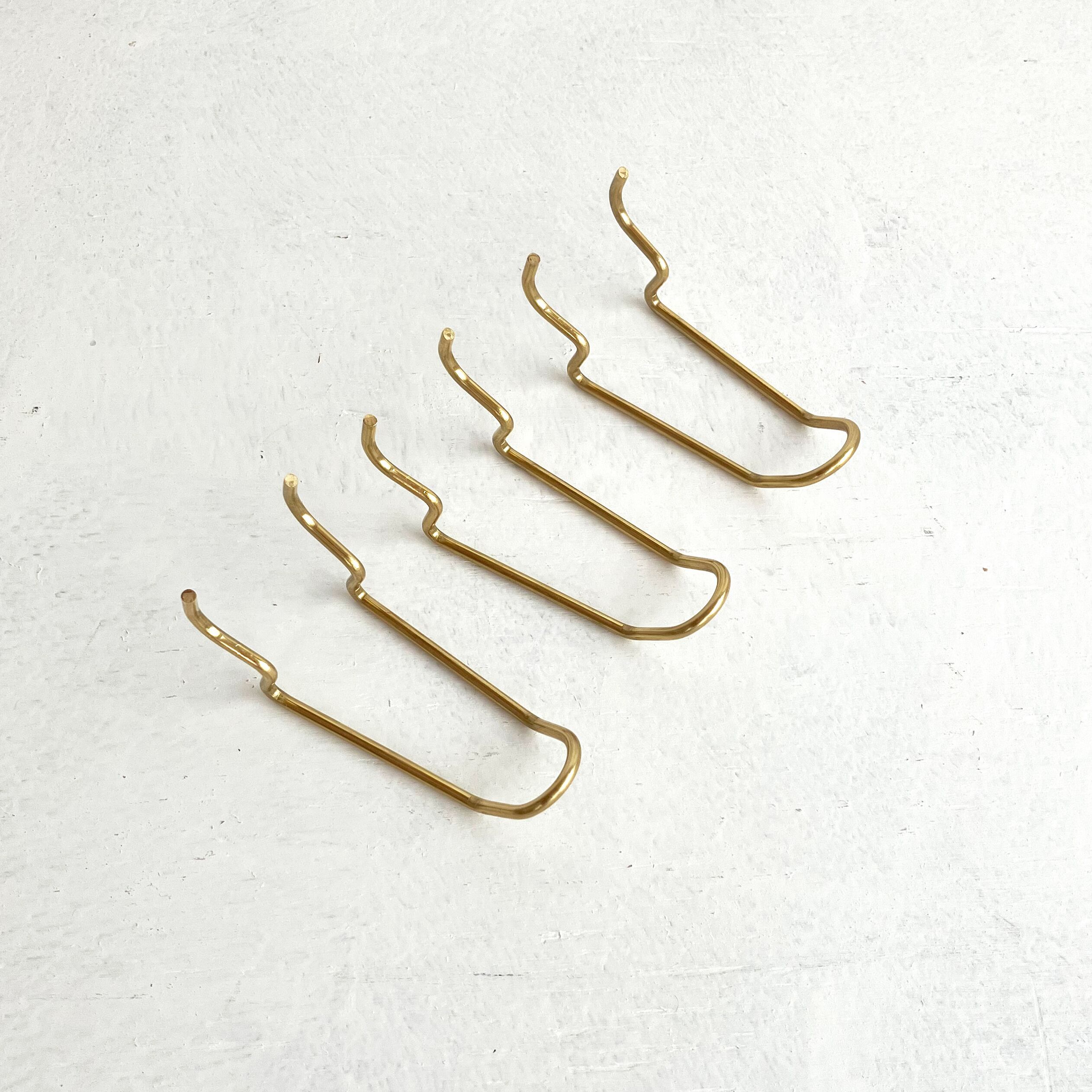 BRASS HOOK for 9mm Thick Pegboards / Double / 5個入 | KEFU TOKYO