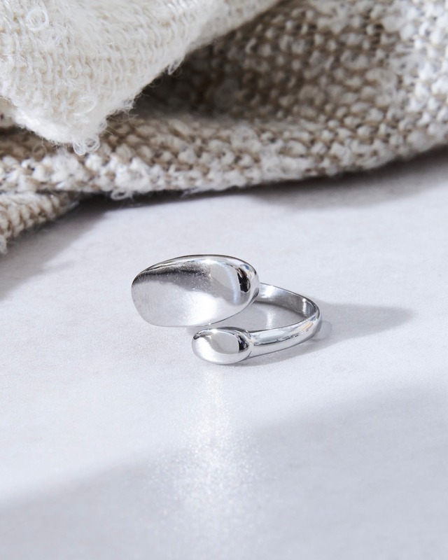 316L  ( サージカルステンレス )  teardrop ring【SILVER】#r30