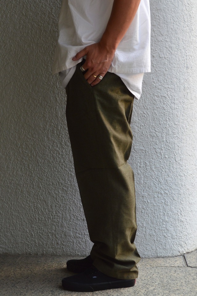 Bergian Army ABL 1968's PVBA BEGETEX社 HeavWool Gabardine Slacks Dead Stock Wool Trouser ベルギー軍 ウールスラックス ダークオリーブ
