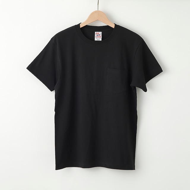 (XL)6.2オンス　オープンエンドポケットTシャツ　ブラック