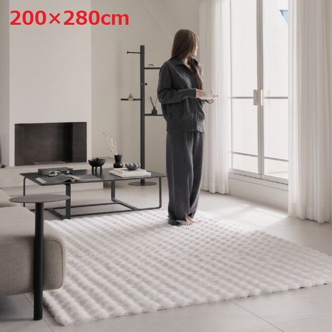 【BEDE】立体ミンクファー ラグマット 【200×280cm】