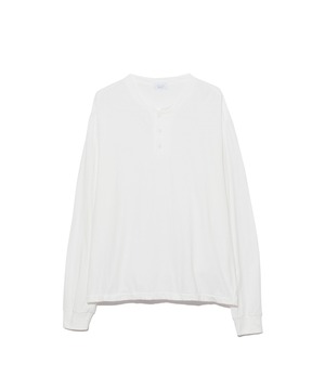 UNUSED / US2592 LONG-SLEEVE HENRY NECK T-SHIRT(WHITE)