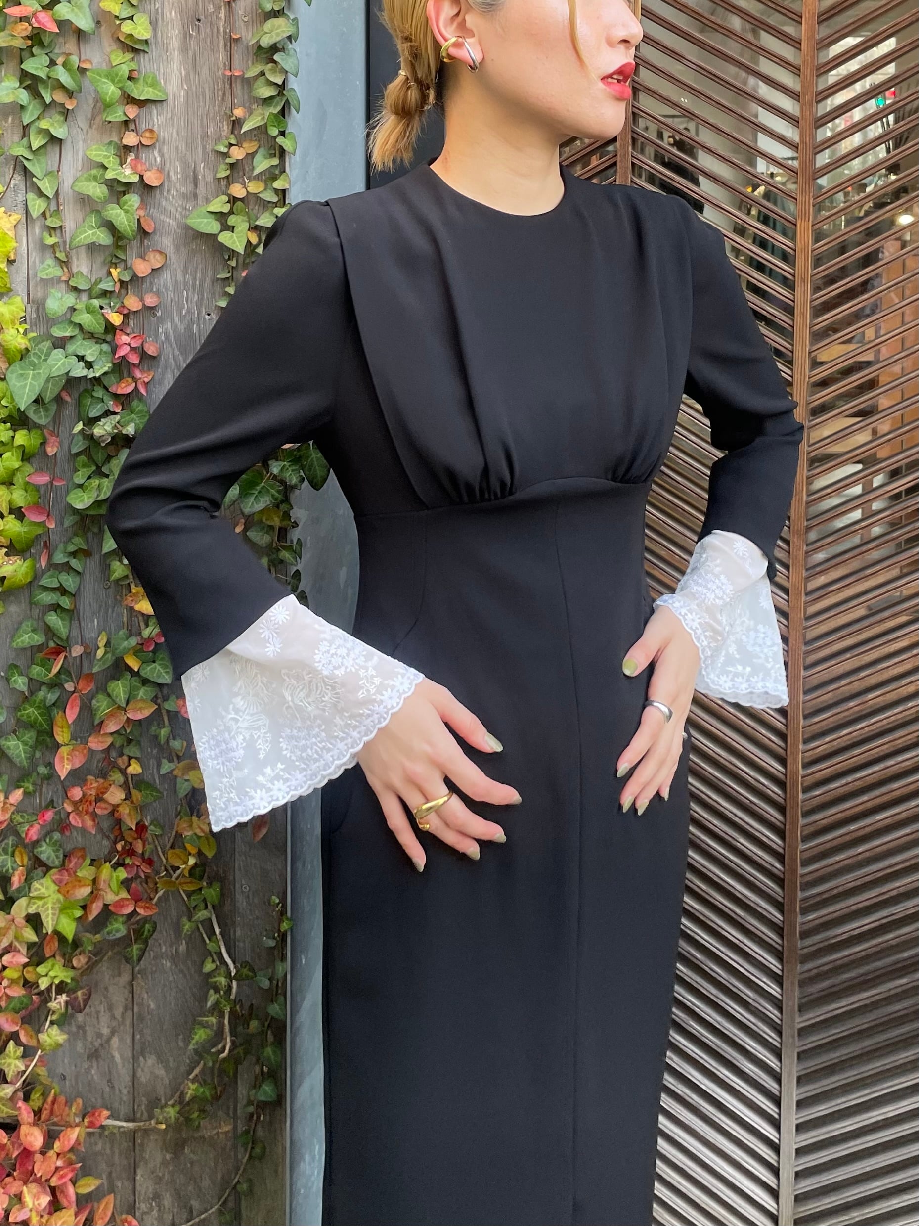 24SS】Mame Kurogouchi マメクロゴウチ / Back Satin Crepe Georgette 