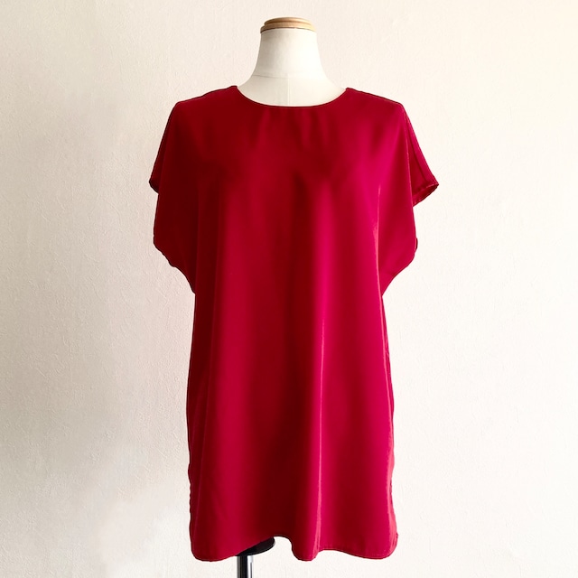Red French Sleeve Blouse