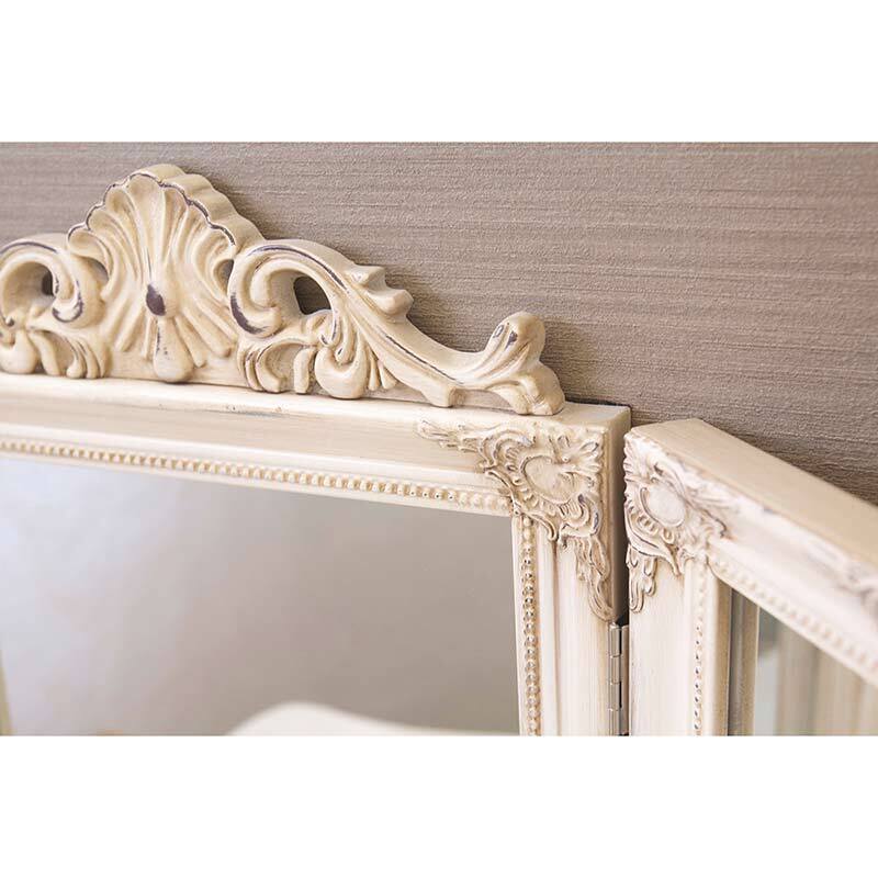 木製3面鏡 フォトフレーム アンティーク調 3面鏡 ミラー アンティーク 立て掛け 鏡 おしゃれ 大きいミラー 大型