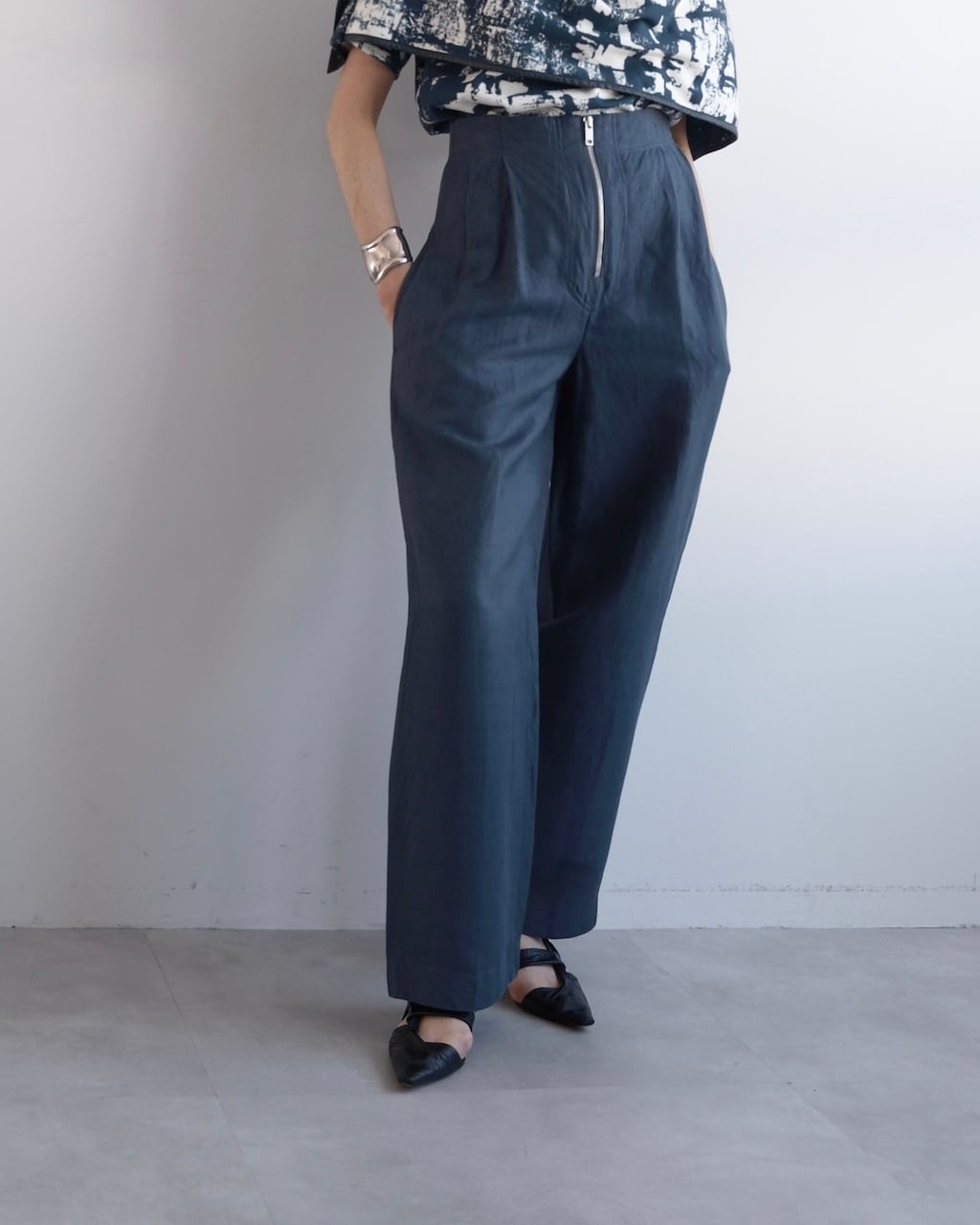 CÉLINE by Phoebe philo LINEN VISCOSE ZIP TROUSERS | dear closet
