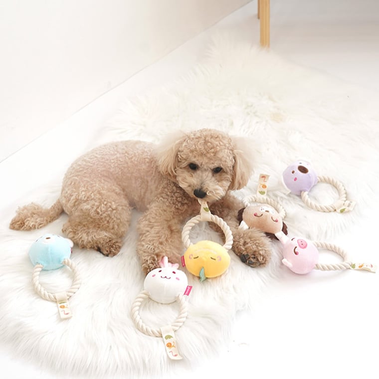 malrang toy 6color 2type / ペット 犬 おもちゃ 噛む 音が鳴る ロープ 知育玩具 鳴き笛入り 可愛い わんちゃん おもちゃ ストレス解消 韓国 ペット用品