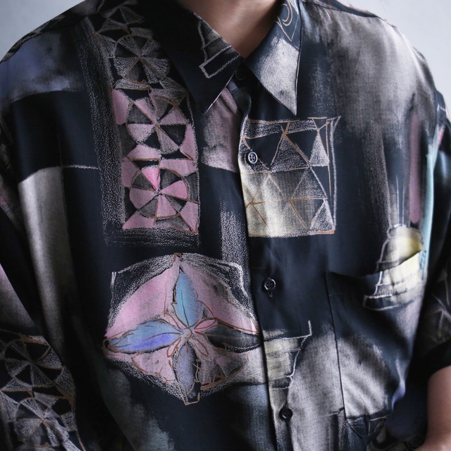 mode coloring art graphic loose h/s shirt