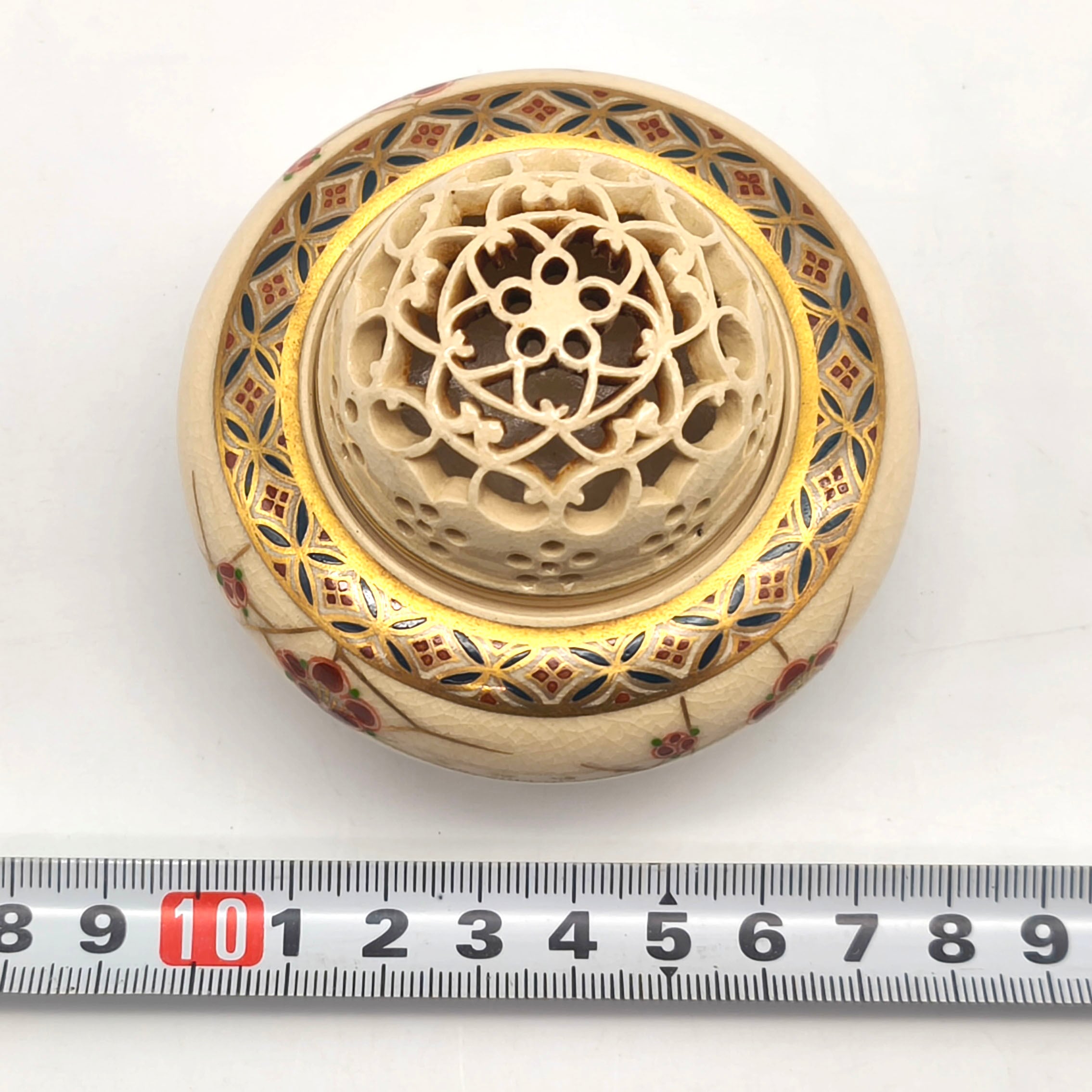 薩摩焼・磯御庭窯・照山・金襴手・香炉・No.250917-11・梱包サイズ60