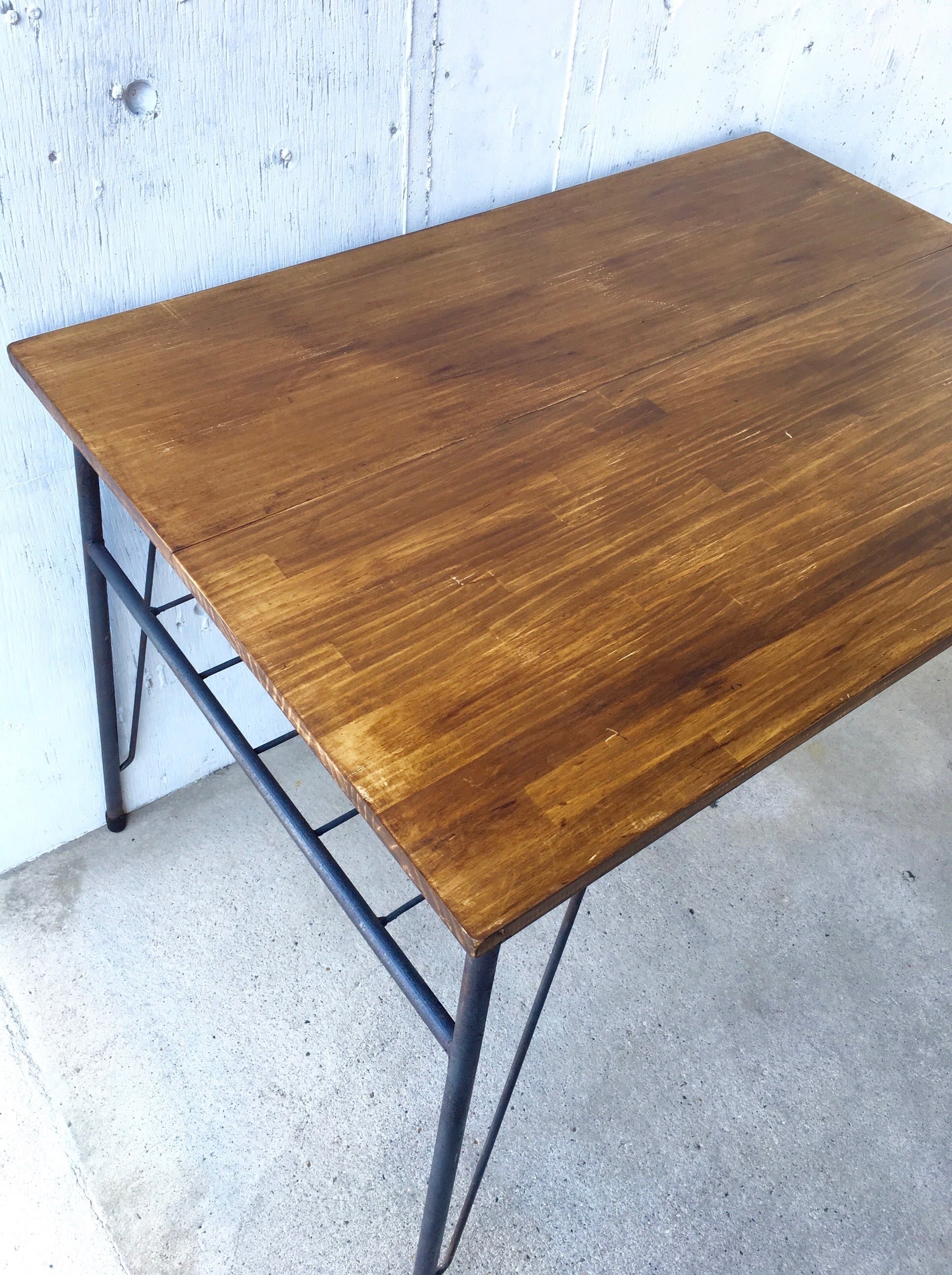 木味×アイアン脚のテーブル［オリジナルリメイク］ | giraffes craft