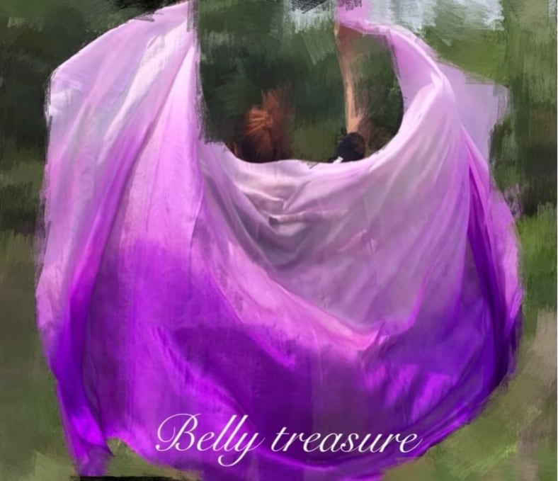 【お客様専用 310cm×110cm】ベリーダンスシルクベール 3M オーダーメイド パープル/ライトパープル/ライトピンク