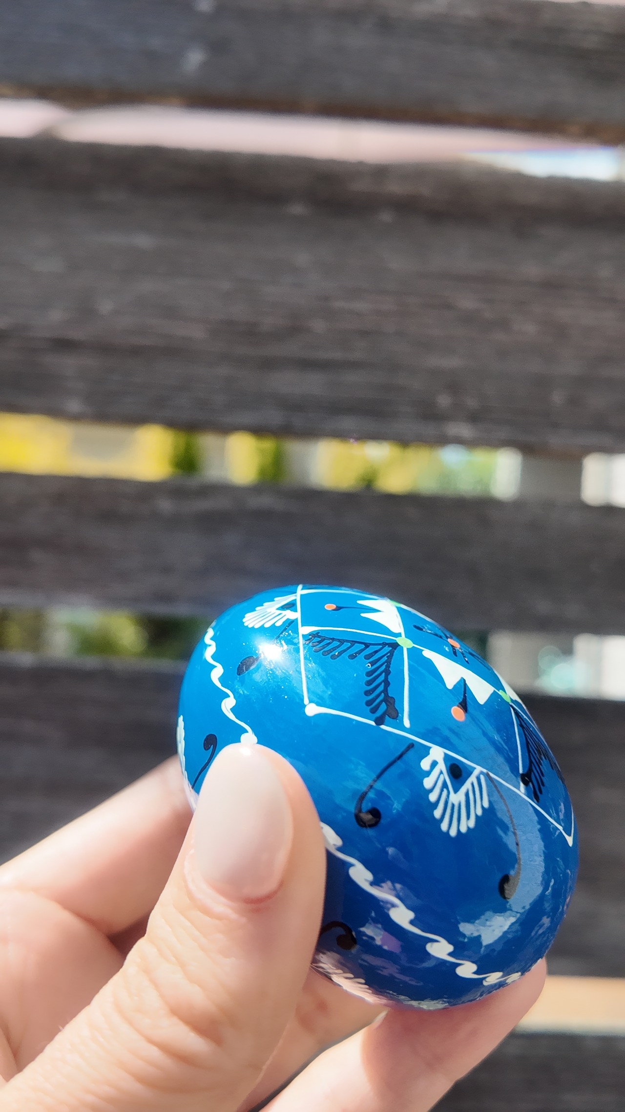 装飾用木製プィサンカ（イースターエッグ）with stand　コロミヤモデル - 6