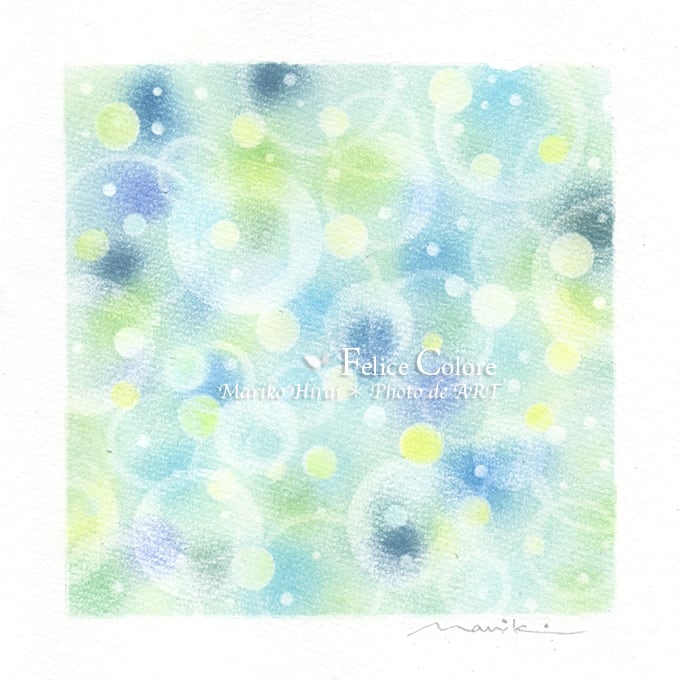 Mariko Hirai フォトdeアート シャボン玉アートパステル原画【優しい