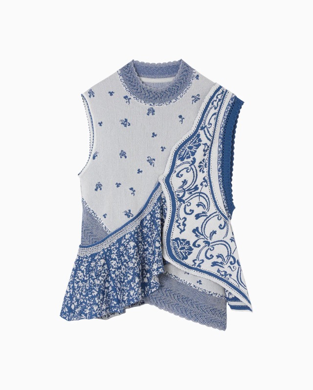 24SS】Mame Kurogouchi マメクロゴウチ / Asymmetric Pattern Knitted 